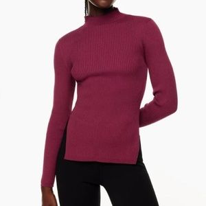 Babaton sculpt knit tie back, size small, grape